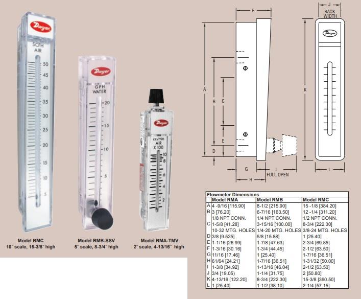 DWYER Rota air  flow meter,air flow meter,Dwyer,Instruments and Controls/Flow Meters