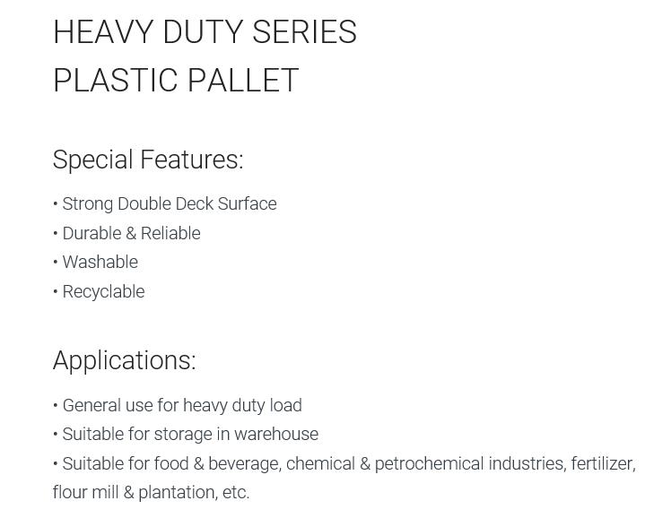 Plastic Pallet Heavy Duty