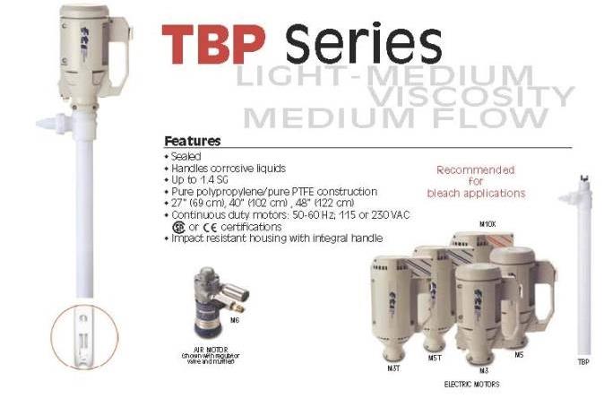TBP-Series, BARREL PUMP ปั๊มดูดสารเคมี ปั๊มเคมี ปั๊มไฟฟ้า,FTI,Pumps, Valves and Accessories/Pumps/Electric