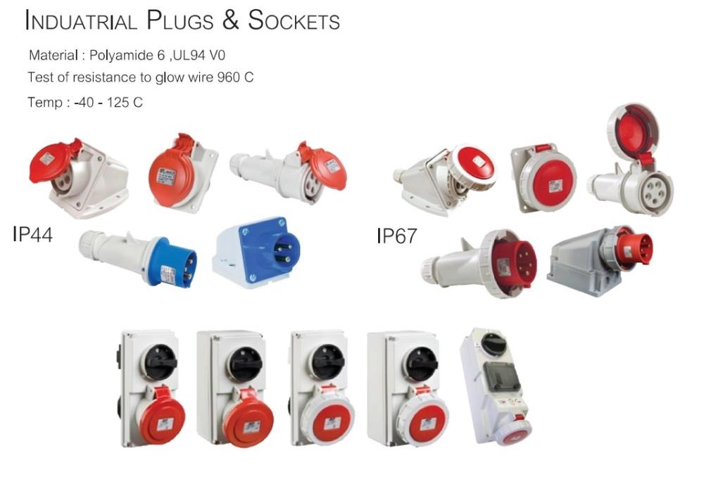 เพาเวอร์ปลั๊ก IP44,IP67 Power Plug , Industrial Plug 