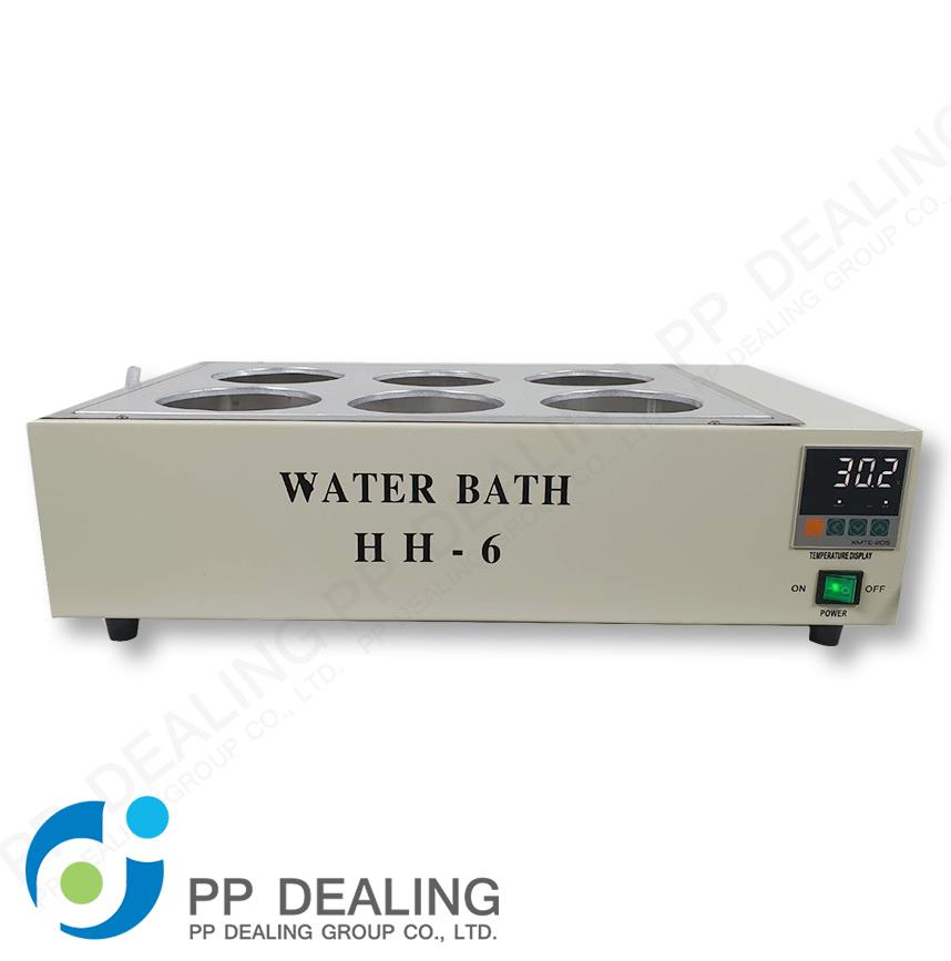 Water Bath อ่างควบคุมอุณหภูมิ รุ่น HH-6 Temp.range RT-99.9c Working Size 46x30x12cm.