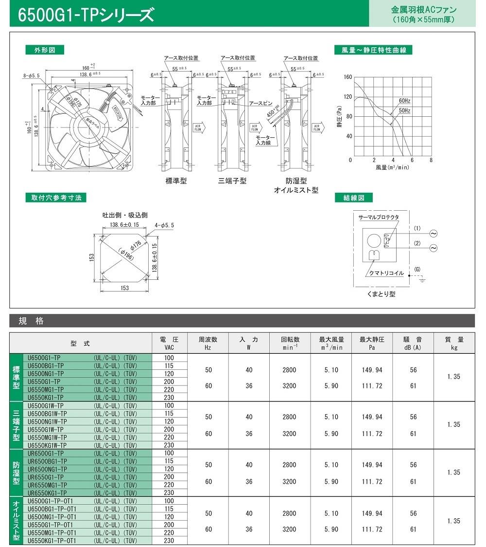 IKURA Electric Fan U6500G1-TP-OT1 Series