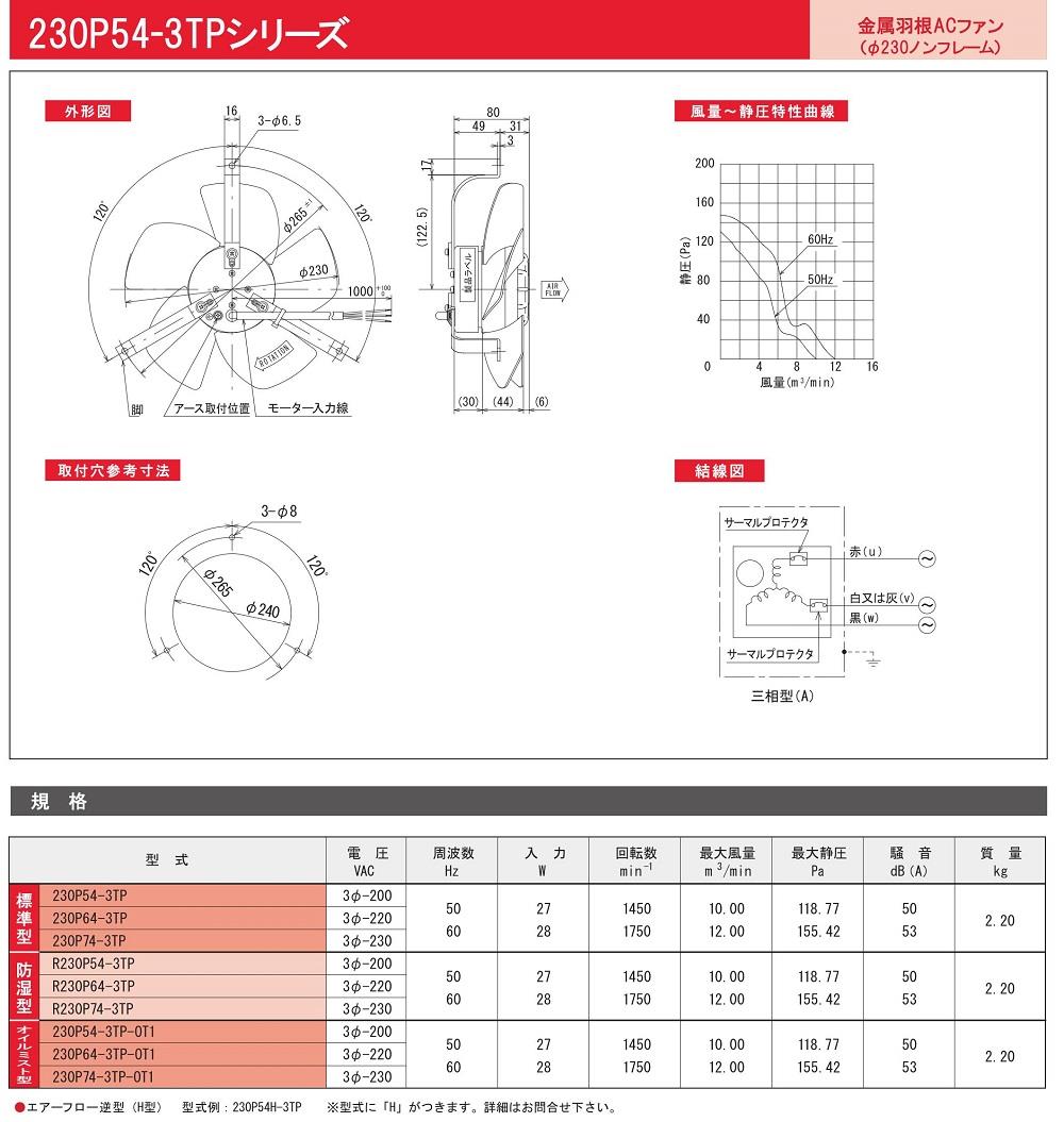 IKURA Electric Fan 230P54-3TP-OT1 Series