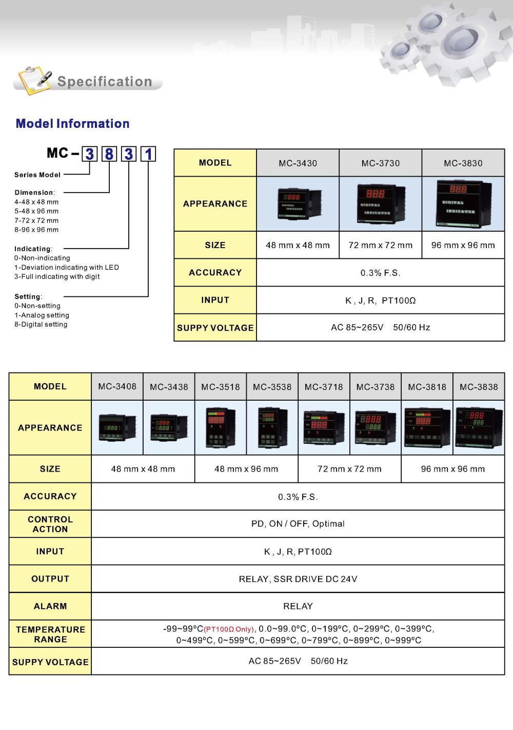 MC-3 Series Temperature Controllers
