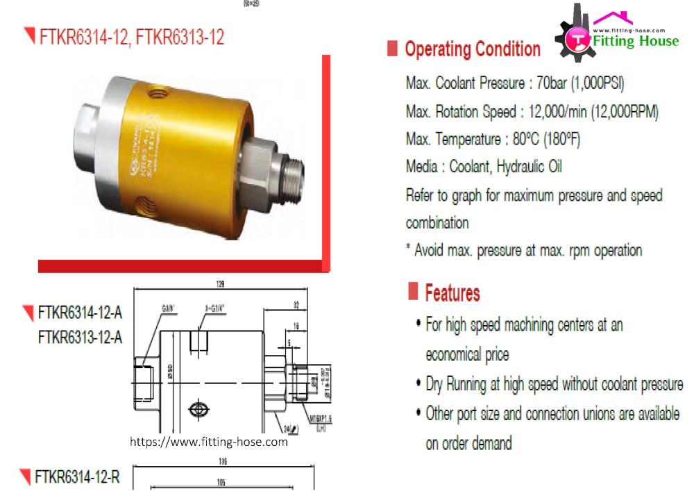 ROTARY JOINTS FTKR6314-12, FTKR6313-12,Swivel joint,swivel rotary,ข้อต่อหมุน,,Industrial Services/Advertising