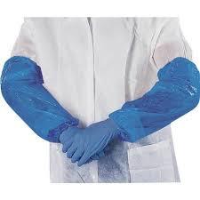 ปลอกแขนพลาสติก สีฟ้า แพค 10 คู่