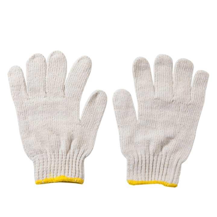 ถุงมือผ้าทอ สีขาวขอบเหลือง,ถุงมือผ้าทอ สีขาวขอบเหลือง,,Plant and Facility Equipment/Safety Equipment/Gloves & Hand Protection