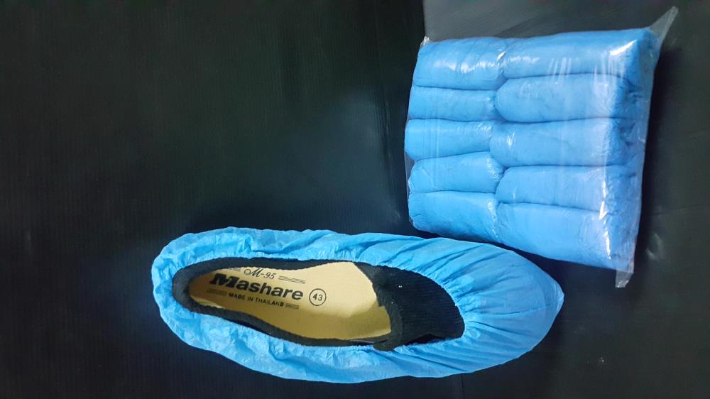 ถุงคลุมรองเท้า shoe cover   50 คู่ ที่คลุมรองเท้าแบบใช้แล้วทิ้ง สีฟ้า เหมาะสำหรับห้องคลีนรูม เพื่อป้องกันฝุ่นไม่ให้ปนเปื้อนไปกับผลิตภัณฑ์