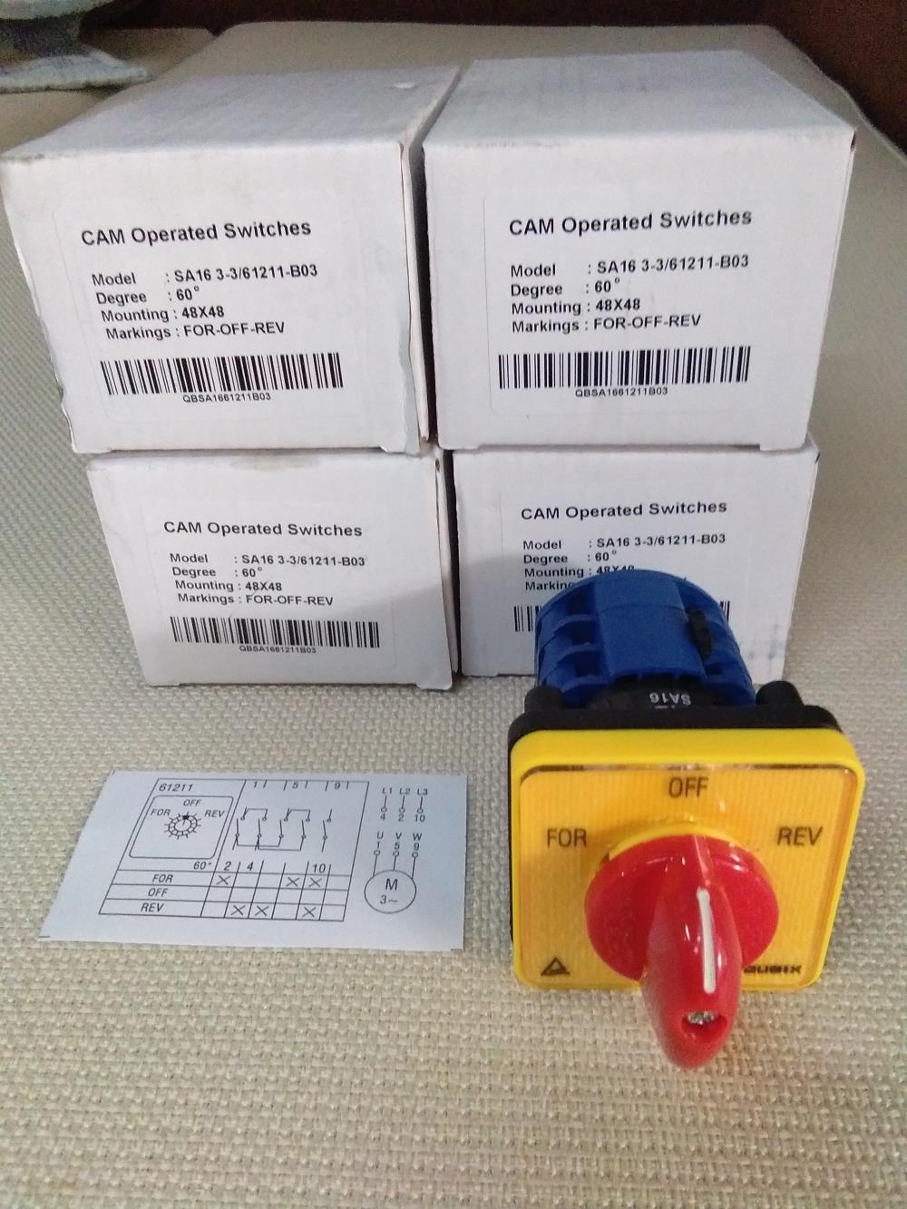 QUBIX : CAM SWITCH : FOR-OFF-REV 16A 3P กลับทางหมุน ,นครราชสีมา QUBIX CAM SWITCH กลับทางหมุน 16A 3P โคราช,,Instruments and Controls/Switches