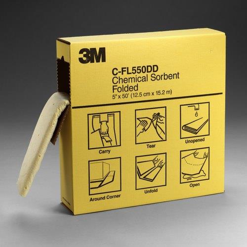 Chemical Sorbent 3M C-FL 550DD วัสดุดูดซับสารเคมีกรดและด่างเข้มข้น ชนิดกล่อง,วัสดุดูดซับสารเคมีเหลวทั่วไป,3M,Chemicals/Absorbents