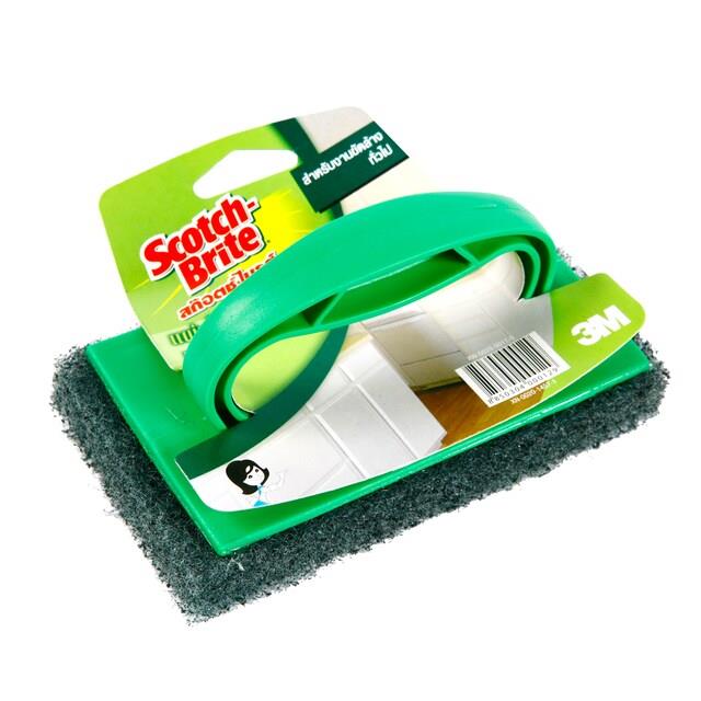 Scotch-Brite 3M-Hand Scrubber Green/Black มือจับ-ใยขัดสีเขียว/สีดำ ขนาด4*6 นิ้ว,ใยขัดแบบมือจับ,3M,Plant and Facility Equipment/Cleaning Equipment and Supplies/Cleaners