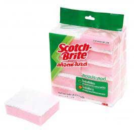 Scotch-Brite 3M No.100 Sponge Lamimated แผ่นใยขัดสองประสงค์ (สีชมพู),แผ่นใยขัดสองประสงค์,3M,Plant and Facility Equipment/Cleaning Equipment and Supplies/Cleaners