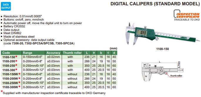 Digital Calipers (Standard Model)