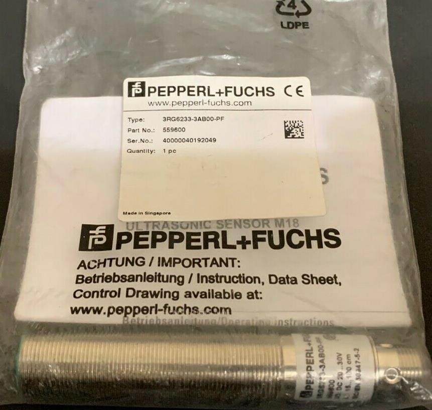 Pepperl + Fuchs 3RG6233 Ultrasonic Sensor,Ultrasonic Sensor , Sensor, Pepperl+Fuchs, 3RG6233 , Ultrasonic Distance, Ultrasonic Detection ,,Pepperl + Fuchs,Instruments and Controls/Sensors
