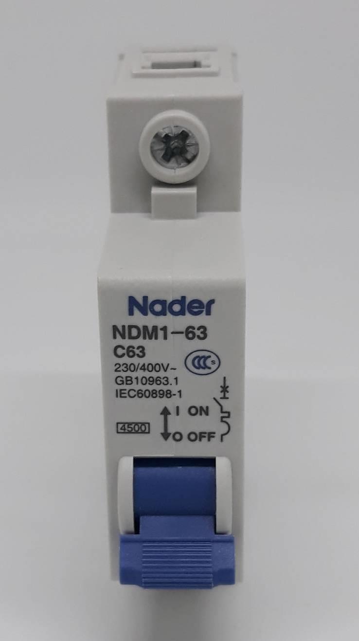 Breaker NADER 1P 63A 4.5kA,Circuit breaker,NADER,Automation and Electronics/Electronic Components/Circuits