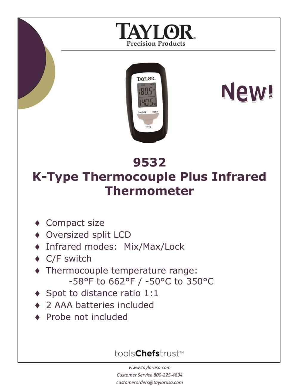 Taylor Infrared Thermometer &Thermocouple Model 9532