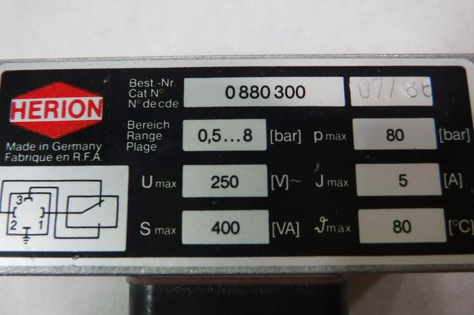 Herion 0880 Pressure Switch