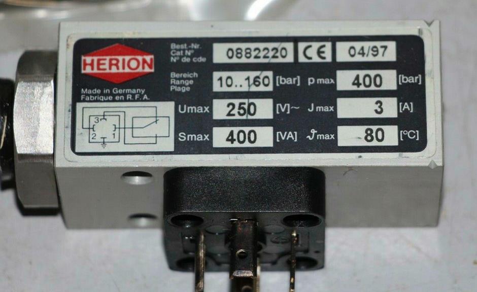 Herion 0882 Pressure Switch,Pressure Switch, Pressure Control, Hydraulic Pressure Switch, Herion ,  0882 , Oil Pressure Switch , Safety Pressure Switch,Herion,Instruments and Controls/Inspection Equipment