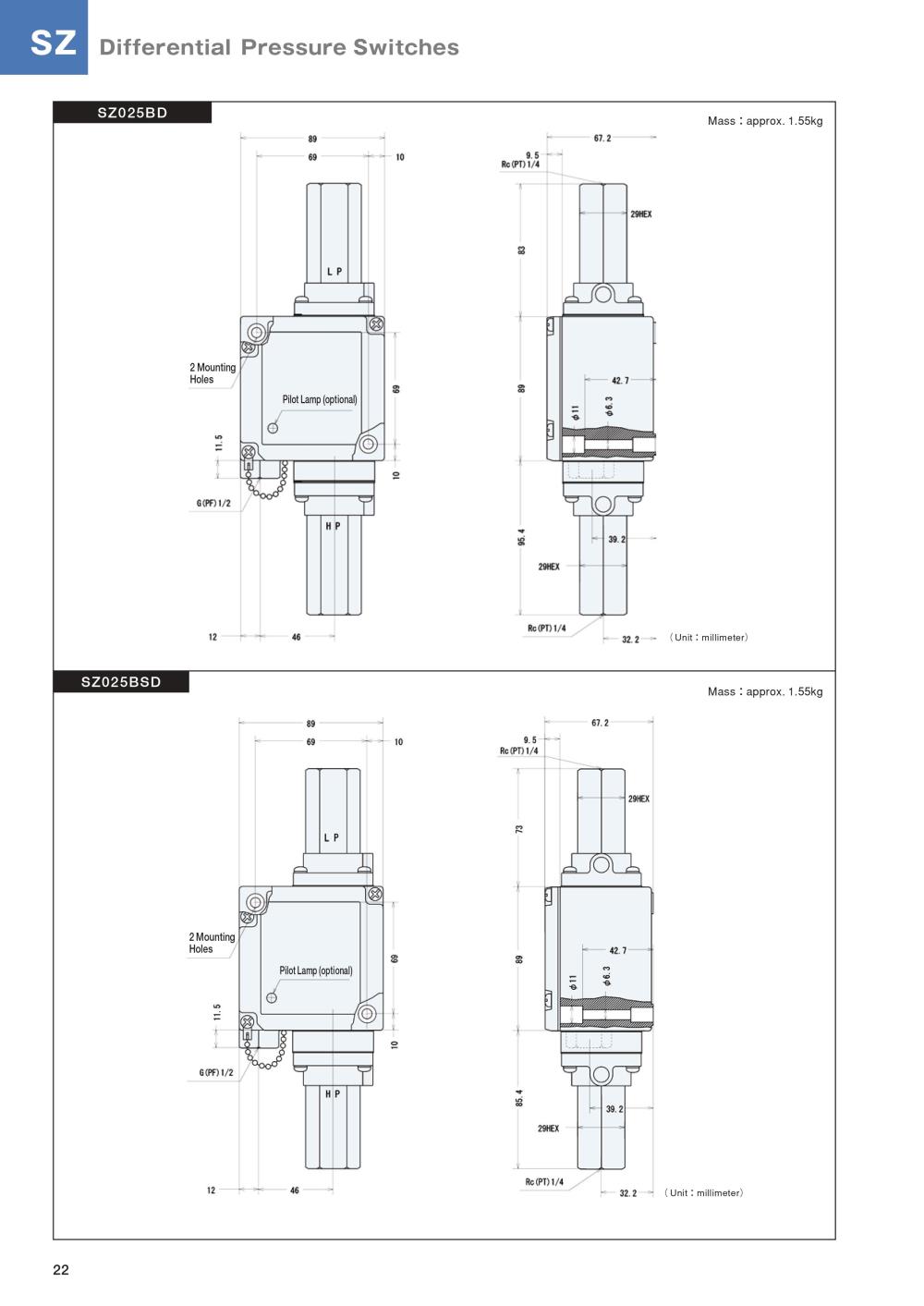 TAIHEI BOEKI Differential Pressure Switch SZ-BD Series