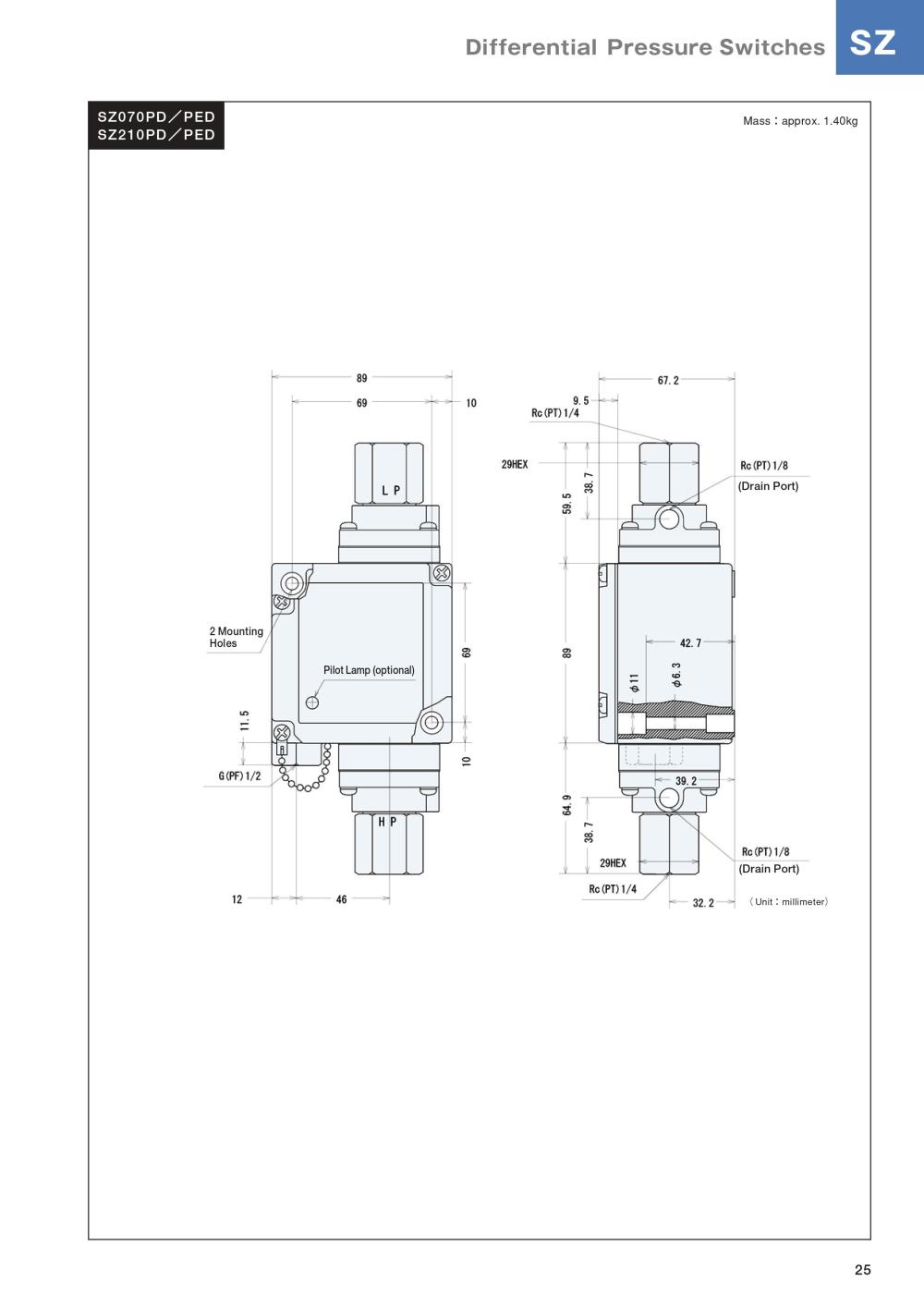 TAIHEI BOEKI Differential Pressure Switch SZ-PD Series