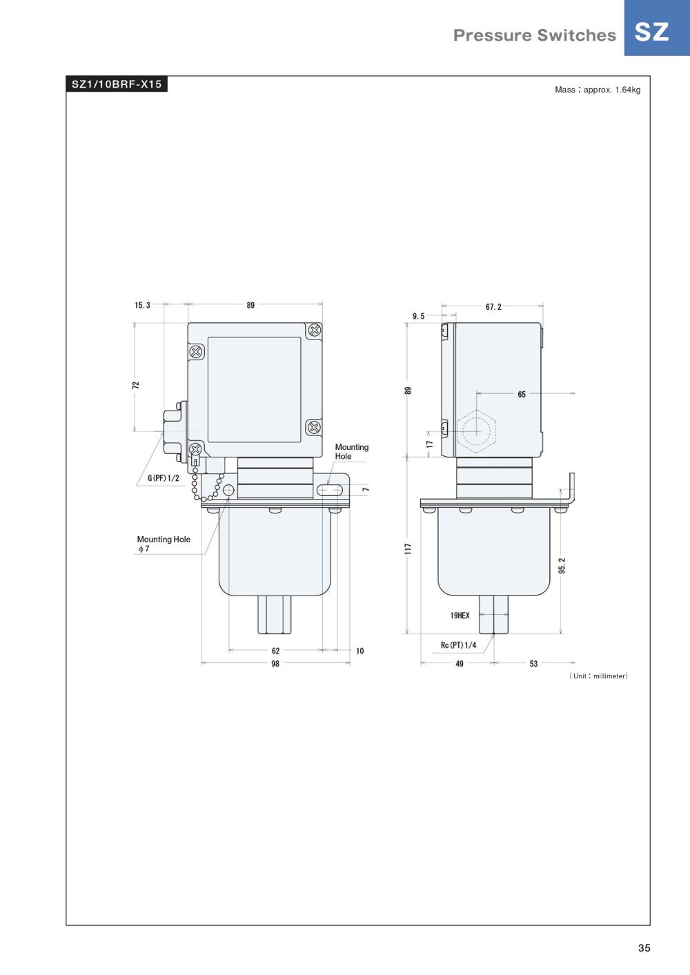 TAIHEI BOEKI Compound-Pressure Switch SZ-BR Series