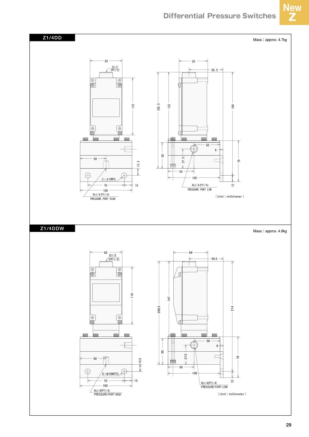 TAIHEI BOEKI Differential Pressure Switch Z1/4DD Series