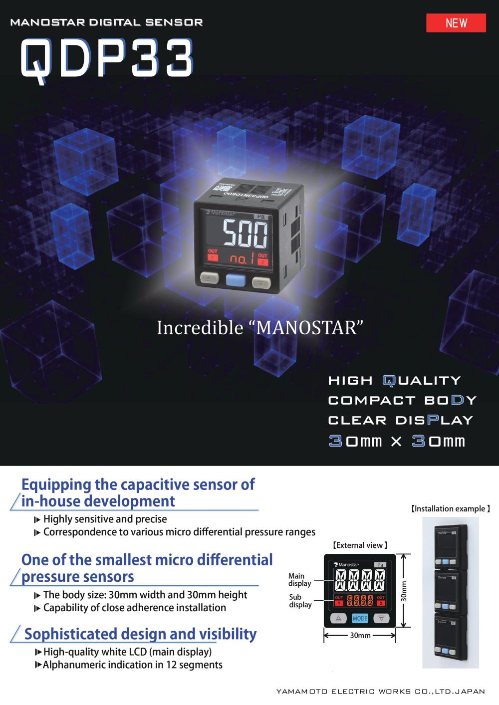 MANOSTAR Digital Sensor QDP33N1 Series
