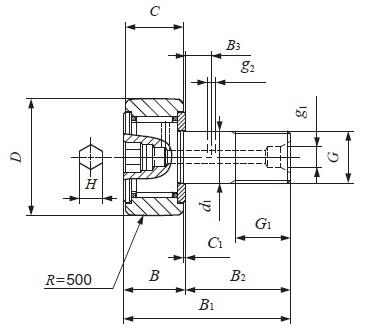 CF 24 ( 24x62x80.2 mm.) THK / IKO  Cam Follower Needle Roller Bearing