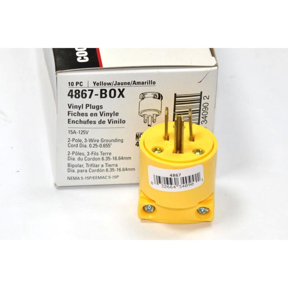 Arrow Hart - Cooper Wiring Devices Straight Blade Plugs, Commercial Grade Series,Cooper Wiring Devices 4867-box,GALCO,Electrical and Power Generation/Electrical Components/Electrical contact