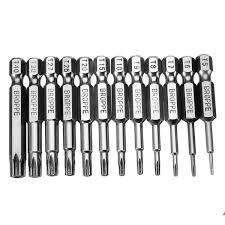 Broppe 12pcs T5-T40 50mm Magnetic Torx Screwdriver Bits 1/4 Inch Hex Shank Screwdriver Bits Set,Magnetic Torx Screwdriver Bits Set,Broppe,Tool and Tooling/Electric Power Tools/Electric Screwdrivers