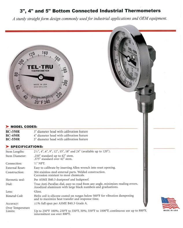 Tel-Tru Bimetal Thermometer รุ่น BC450R 4610-04-74,76,77,79