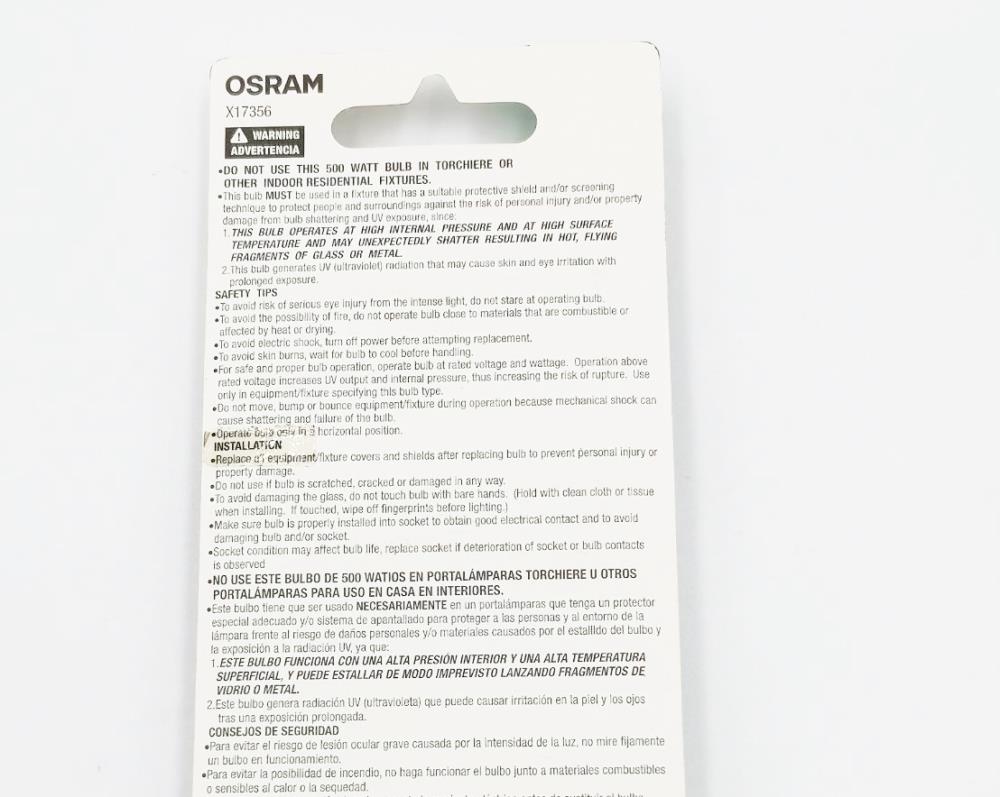OSRAM Halogen Light Bulds 500w
