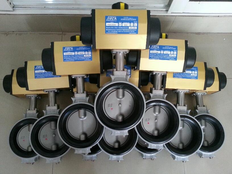 BUTTERFLY VALVE FLANGED WAFER WITH PNEUMATIC ACTUATOR
