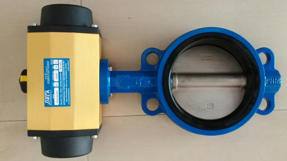 BUTTERFLY VALVE FLANGED WAFER WITH PNEUMATIC ACTUATOR