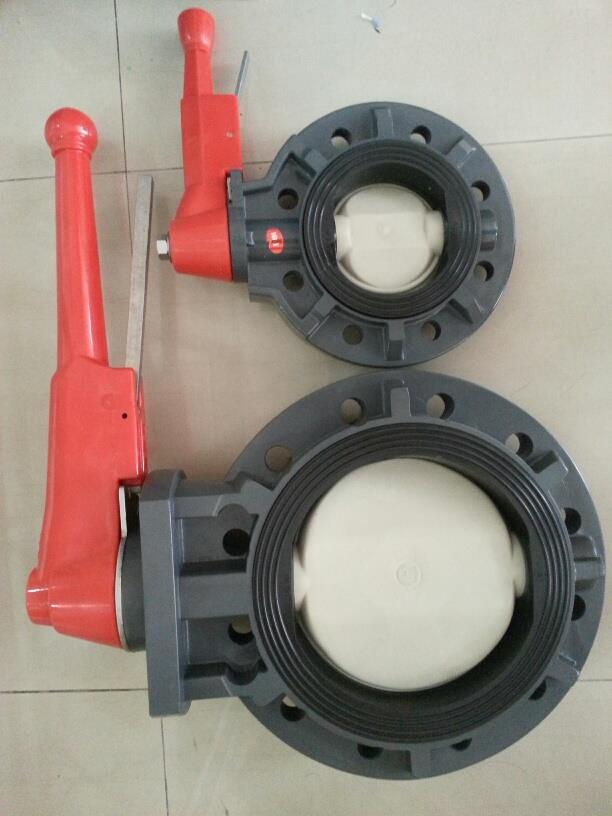 UPVC BUTTERFLY VALVE FLANGED WAFER WITH PNEUMATIC ACTUATOR