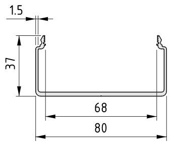 7.0.002.76/Conduit Profile U 80x40 D80 E, L=3M.