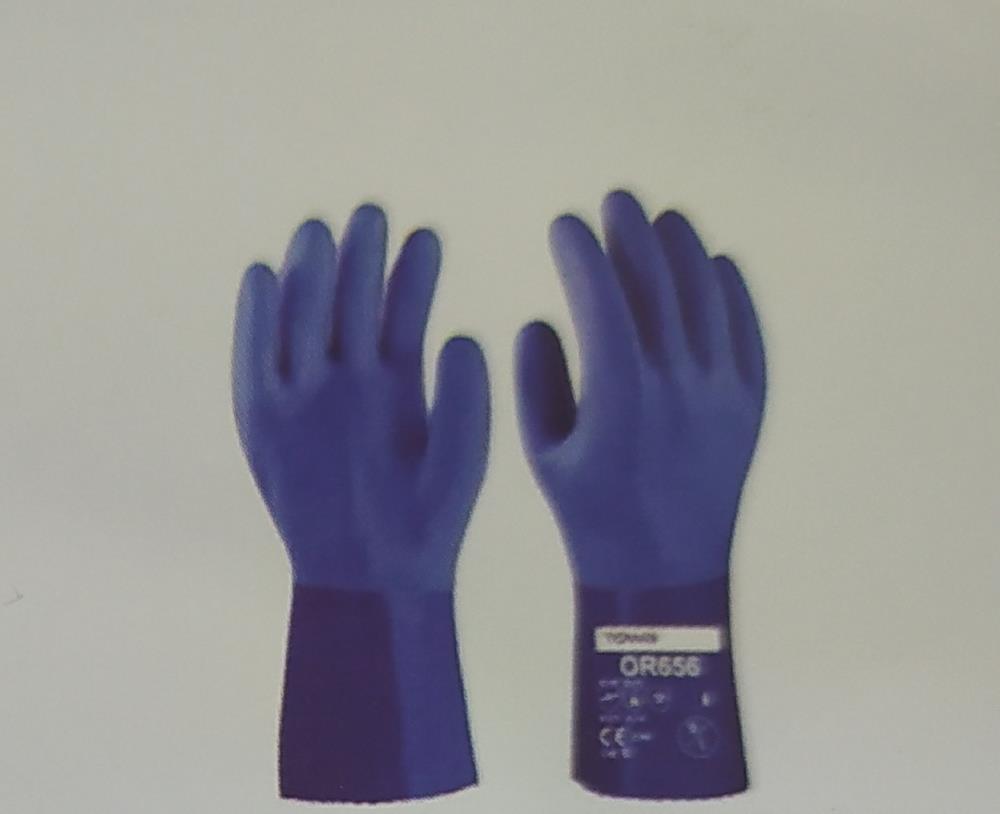 ถุงมือนีโเคลือบพีวีซีป้องกันน้ำมัน #656TOWA