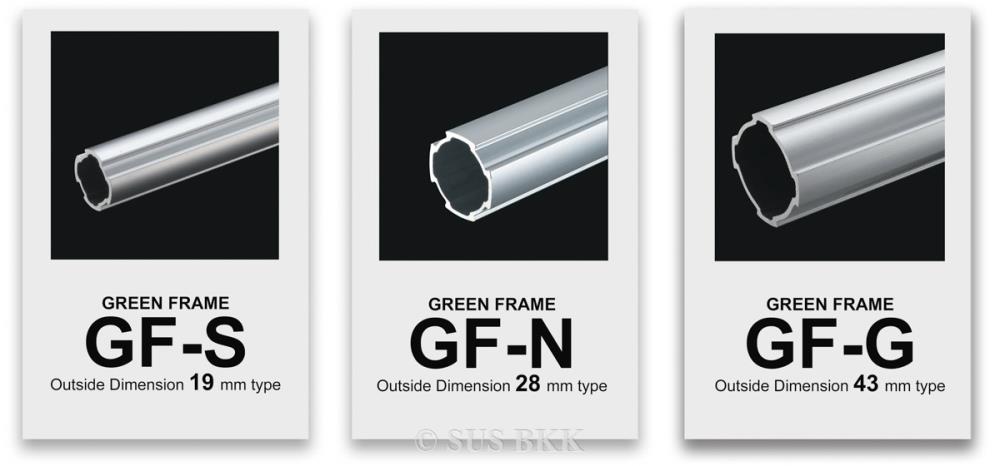 อลูมิเนียมโปรไฟล์ท่อนกลม GF-series  19mm, 28mm, 43mm,อลูมิเนียม อลูมิเนียมโปรไฟล์ Aluminum Profile,SUS,Metals and Metal Products/Aluminum