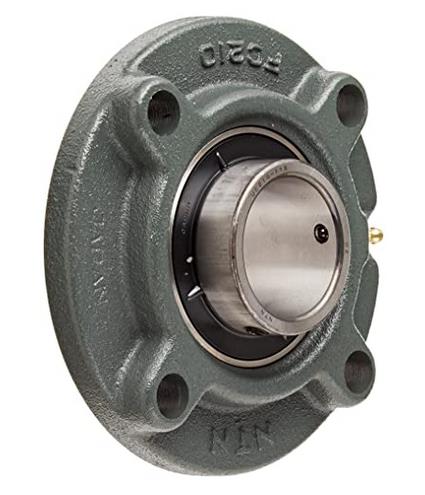 UCFC210 ( 50 mm,)  Light Duty Piloted Flange Bearing, 4 Bolts, Setscrew Lock, Regreasable, Contact and Flinger Seals, Cast Iron,UCFC,NTN,Machinery and Process Equipment/Bearings/General Bearings