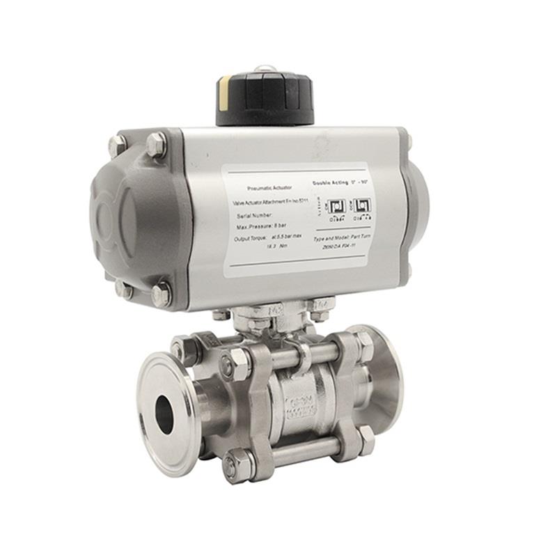 Pneumatic  with Ball Valve Sanitary DN15 to DN100,Pneumatic with Ball Valve Sanitary,QiiMii,Pumps, Valves and Accessories/Valves/Ball Valves