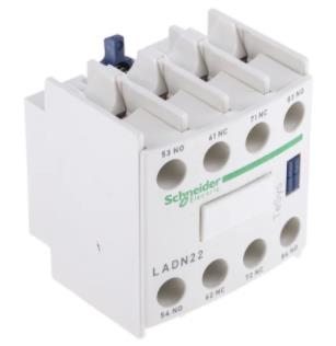 Schneider, LADN22, Electric TeSys Auxiliary Contact Block - 2NO/2NC, 4 Contact, Front Mount