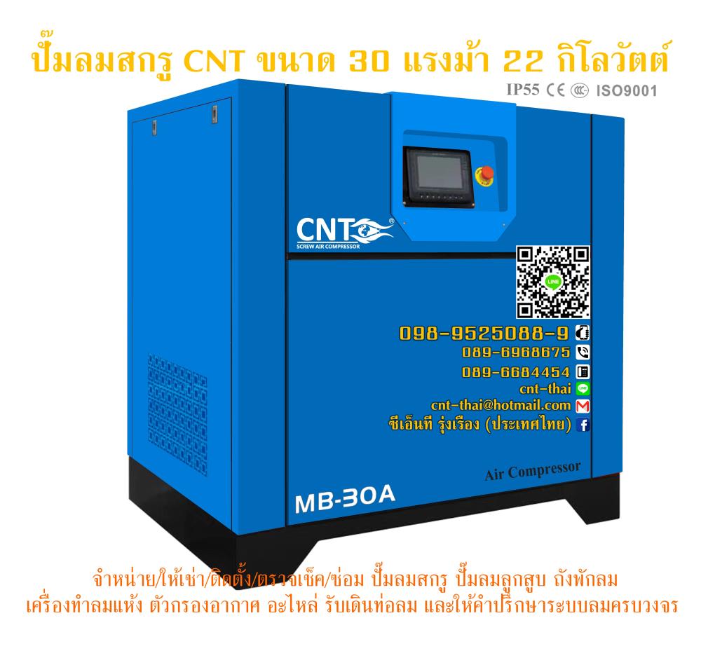 ปั๊มลมสกรู 30 แรงม้า (Air Compressor 30 HP) รุ่น MB-30A,ปั๊มลมสกรู 30 แรงม้า (Air Compressor 30 HP) รุ่น MB-30A,CNT,Pumps, Valves and Accessories/Pumps/Air Pumps