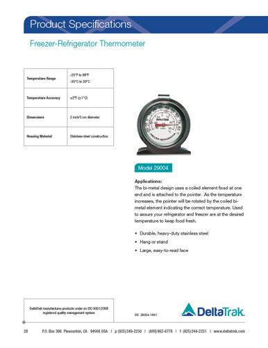 Freezer-Refrigerator Thermometer รุ่น 29004