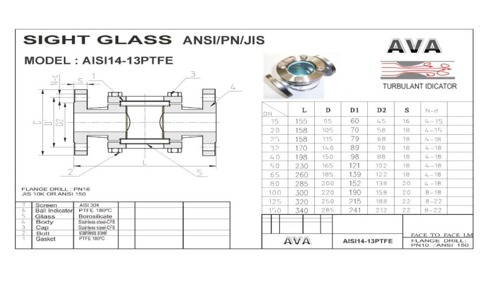 SIGHT GLASS DOUBLE WINDOW STAINLESS STEEL FLANGE/SCREW