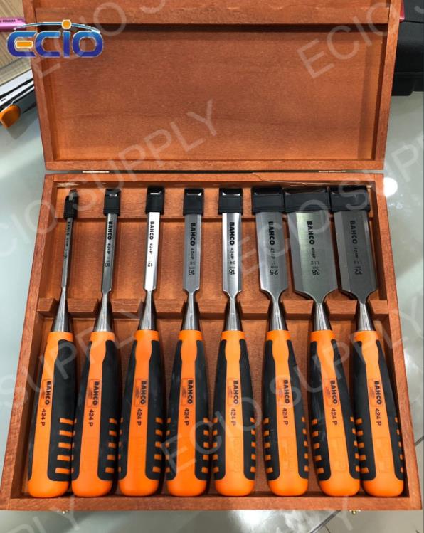 BAHCO 424-P Bevel Edge Chisel Set 8 Wood Box BAH424PS8 ชุดสิ่วพร้อมกล่องไม้,BAHCO 424-P Bevel Edge Chisel Set 8 Wood Box BAH424PS8,BAHCO,Tool and Tooling/Hand Tools/Other Hand Tools
