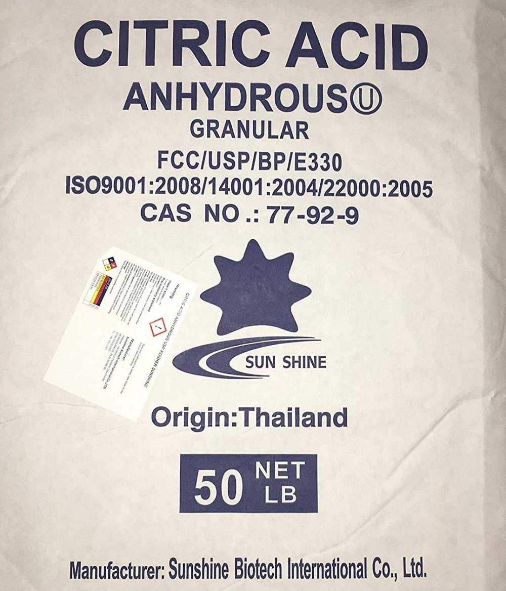 Citric Acid Anhydrous,Citric Acid Anhydrous,Sunshine Biotech,Chemicals/Additives