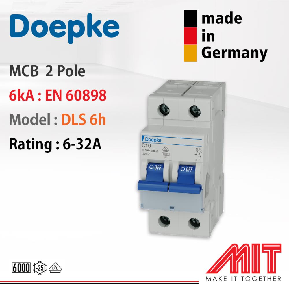 MCB 2 Pole 6kA,เบรกเกอร์,Doepke,Electrical and Power Generation/Electrical Components/Circuit Breaker