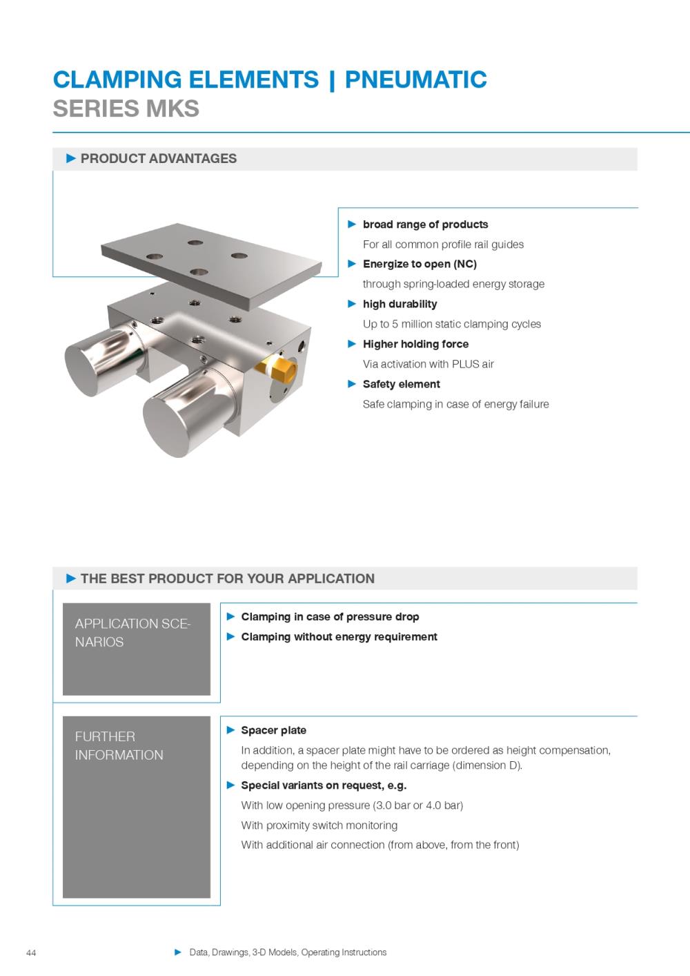 CLAMPING ELEMENTS | PNEUMATIC SERIES MKS