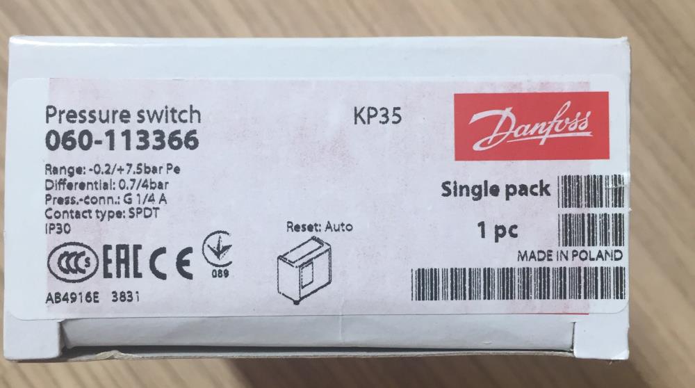 จำหน่าย DANFOSS Pressure Switch รุ่น KP35 เพรสเชอร์สวิทซ์ PRESSURE SWITCH (สวิทช์ควบคุมแรงดัน),DANFOSS Pressure Switch รุ่น KP35 เพรสเชอร์สวิทซ์ PRESSURE SWITCH (สวิทช์ควบคุมแรงดัน),DANFOSS,Instruments and Controls/Switches