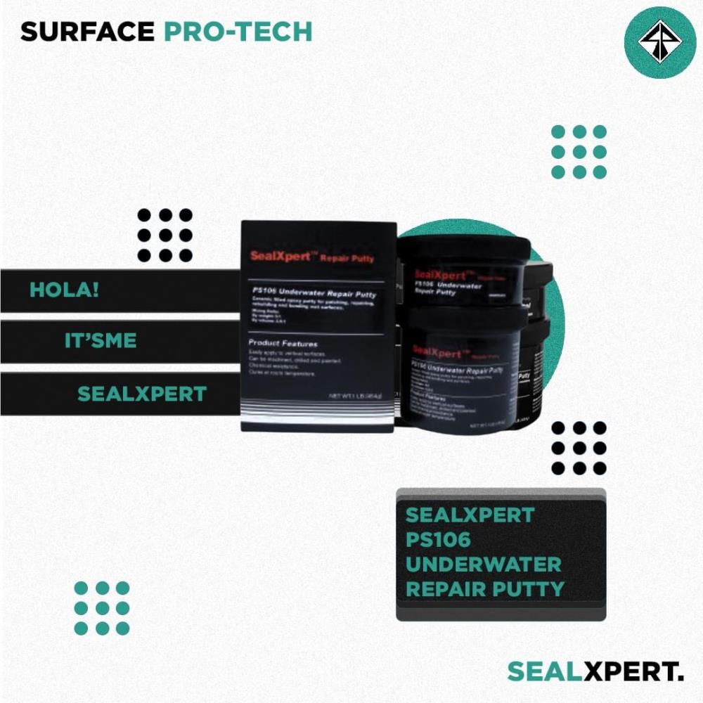 Seal X-Pert PS106 (Underwater Repair Putty)  กาวอีพ็อกซี่ (A+B) กาวอีพ็อกซี่ซ่อมงานโลหะในที่เปียกชื้น อีพ็อกซี่ผสมเซรามิก แห้งตัวใต้น้ำได้ ,กาวอีพ็อกซี่ (A+B) มีเนื้อเซรามิกผสม-แห้งตัวใต้น้ำได้ กาวอีพ็อกซี่ซ่อมในที่เปียกชื้น Underwater Repair Putty,Seal X-Pert,Sealants and Adhesives/Epoxies